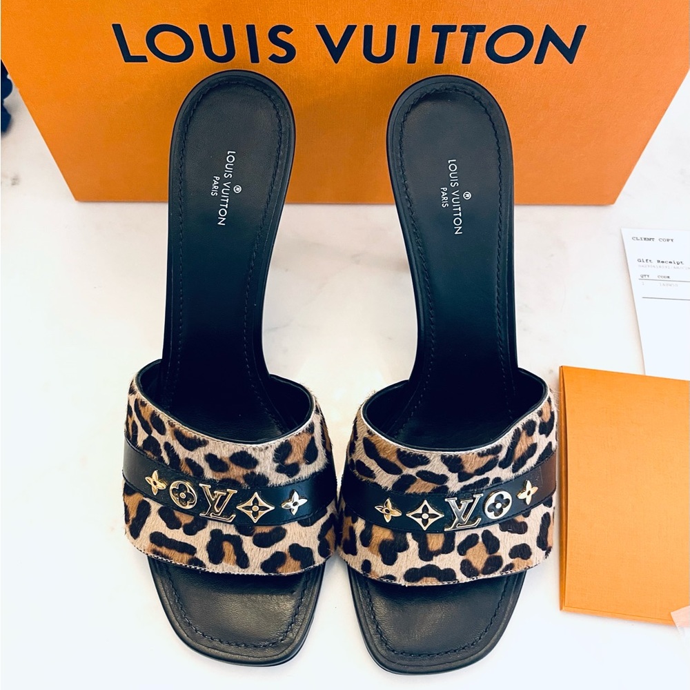 NWT RARE AUTHENTIC LOUIS VUITTON LEOPARD REVIVAL MULE FULL SET - Picture 1 of 8